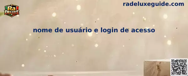 Nome de usuário e login de acesso en Ra Deluxe